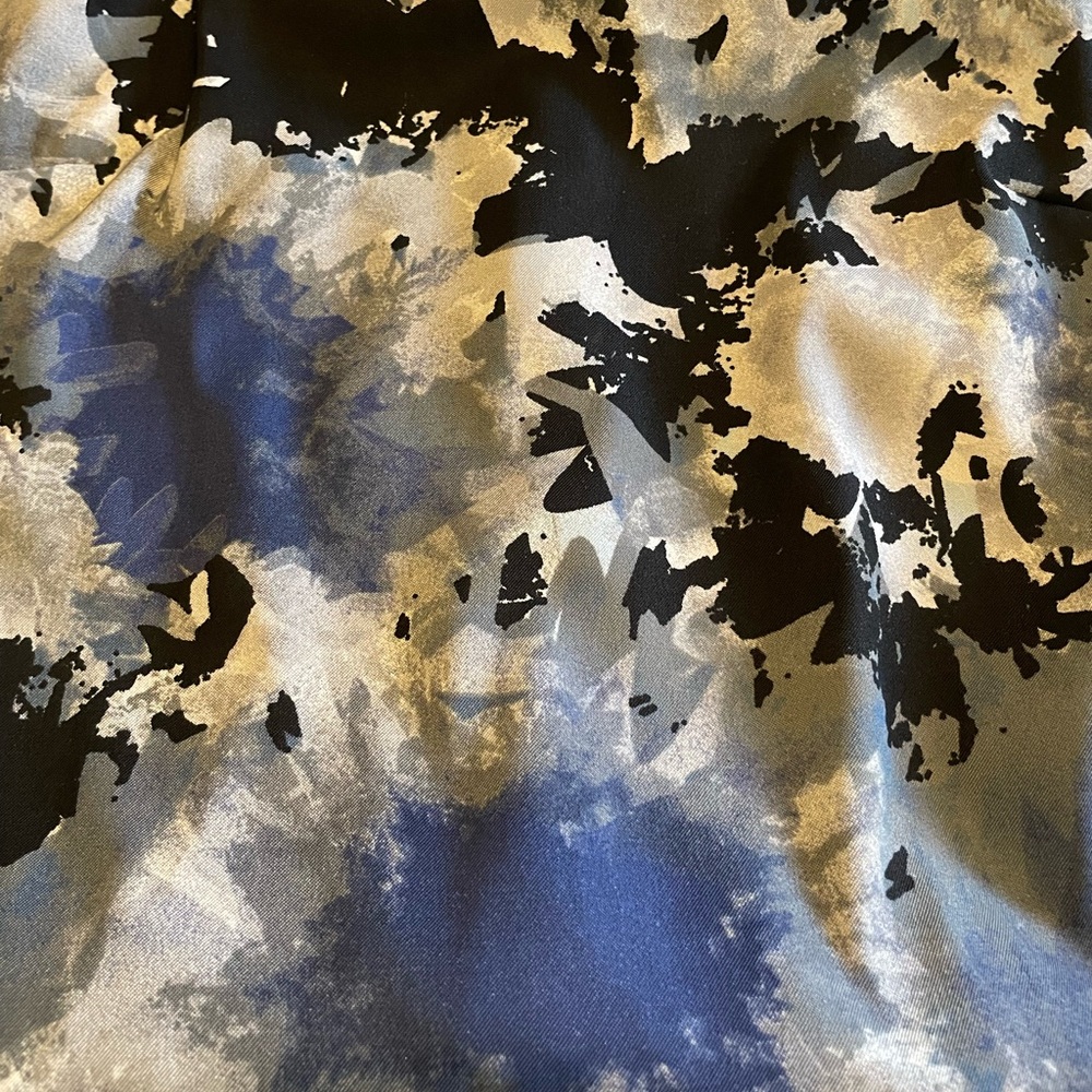 AB Studio Abstract Watercolor of Blue Gray & Black Shift Sheath dress Sz 8 - Picture 4 of 15